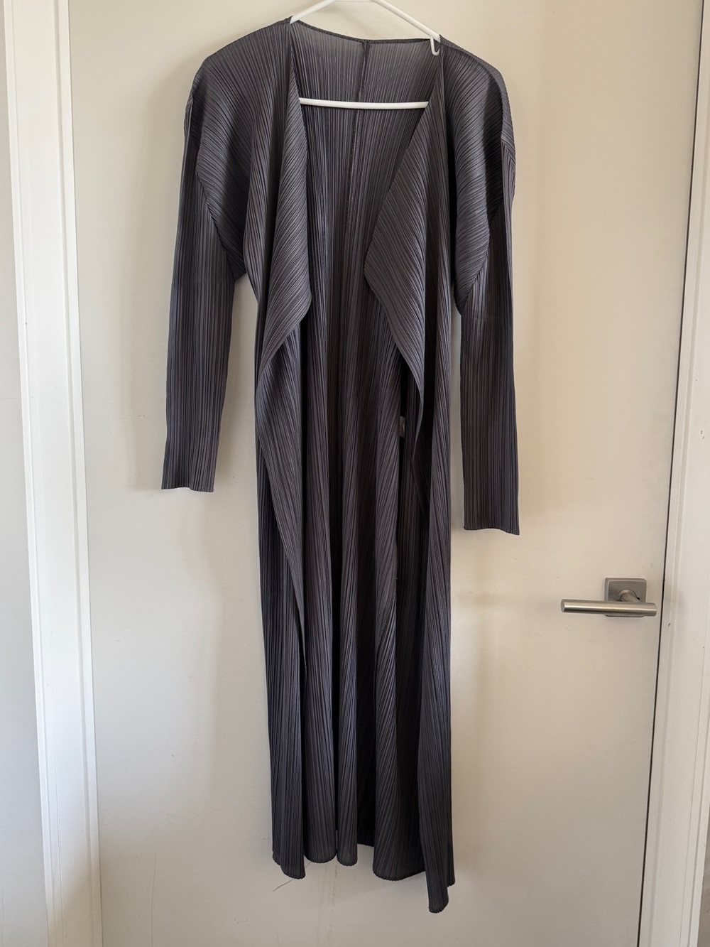 Issey Miyake Pleated Long Sleeve Maxi cardigan duster coat size T3 or L